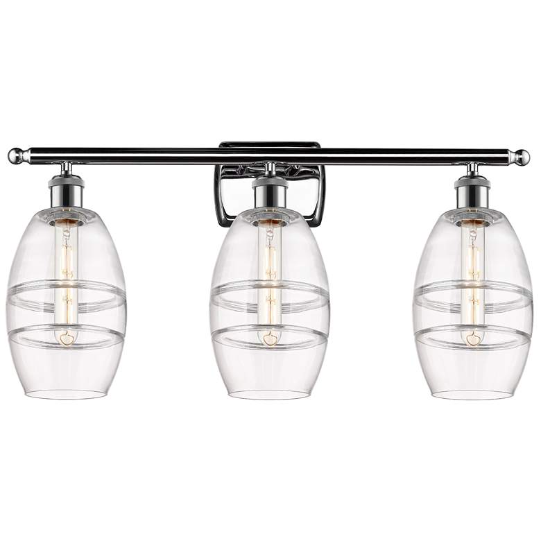 Image 1 Ballston Vaz 25.88"W 3 Light Polished Chrome Bath Light w/ 6" Cle
