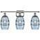 Ballston Vaz 25.88"W 3 Light Polished Nickel Bath Light w/ 6" Blu