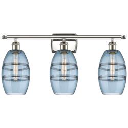 Ballston Vaz 25.88"W 3 Light Polished Nickel Bath Light w/ 6" Blu