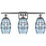 Ballston Vaz 25.88"W 3 Light Satin Nickel Bath Light w/ 6" Blue S