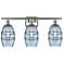 Ballston Vaz 25.88"W 3 Light Satin Nickel Bath Light w/ 6" Blue S