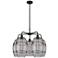 Ballston Vaz 26"W 5-Light Matte Black Stem Chandelier w/ Smoke Shade