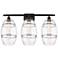 Ballston Vaz 28" Wide 3 Light Matte Black Bath Light With 8" Clea