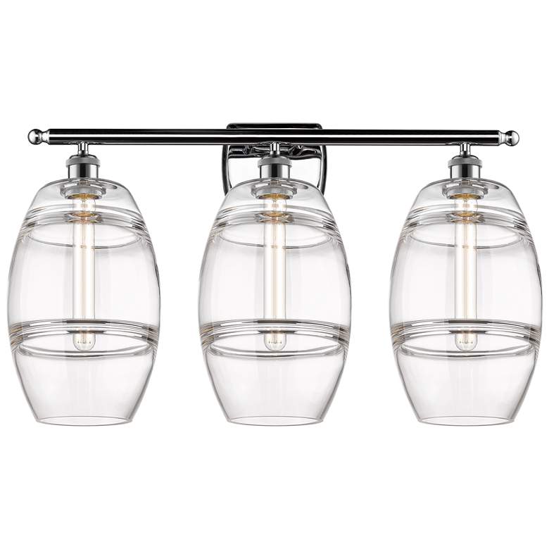 Image 1 Ballston Vaz 28" Wide 3 Light Polished Chrome Bath Light w/ 8" Cl