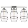 Ballston Vaz 28" Wide 3 Light Polished Nickel Bath Light w/ 8" Cl