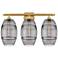 Ballston Vaz 28" Wide 3 Light Satin Gold Bath Light w/ 8" Light S