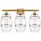 Ballston Vaz 28" Wide 3 Light Satin Gold Bath Light With 8" Clear