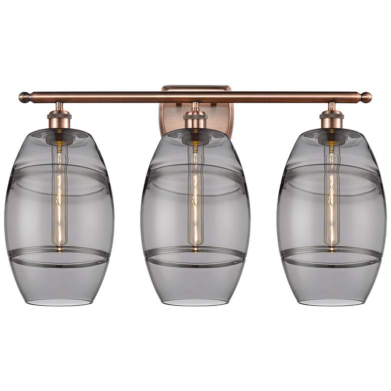 Image 1 Ballston Vaz 28"W 3 Light Antique Copper Bath Light w/ 8" Light S