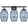 Ballston Vaz 28"W 3 Light Black Antique Brass Bath Light w/ 8" Bl