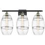 Ballston Vaz 28"W 3 Light Black Antique Brass Bath Light w/ 8" Cl