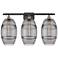 Ballston Vaz 28"W 3 Light Black Brass Bath Light w/ 8" Light Smok
