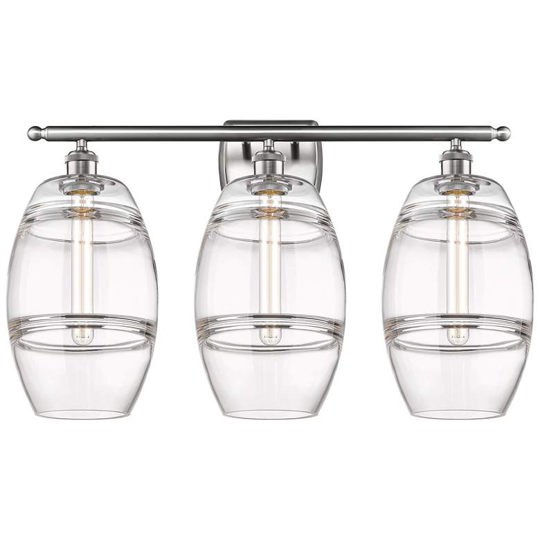 Image 1 Ballston Vaz 28"W 3 Light Brushed Satin Nickel Bath Light w/ 8" C