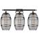 Ballston Vaz 28"W 3 Light Chrome Bath Light w/ 8" Light Smoke Sha