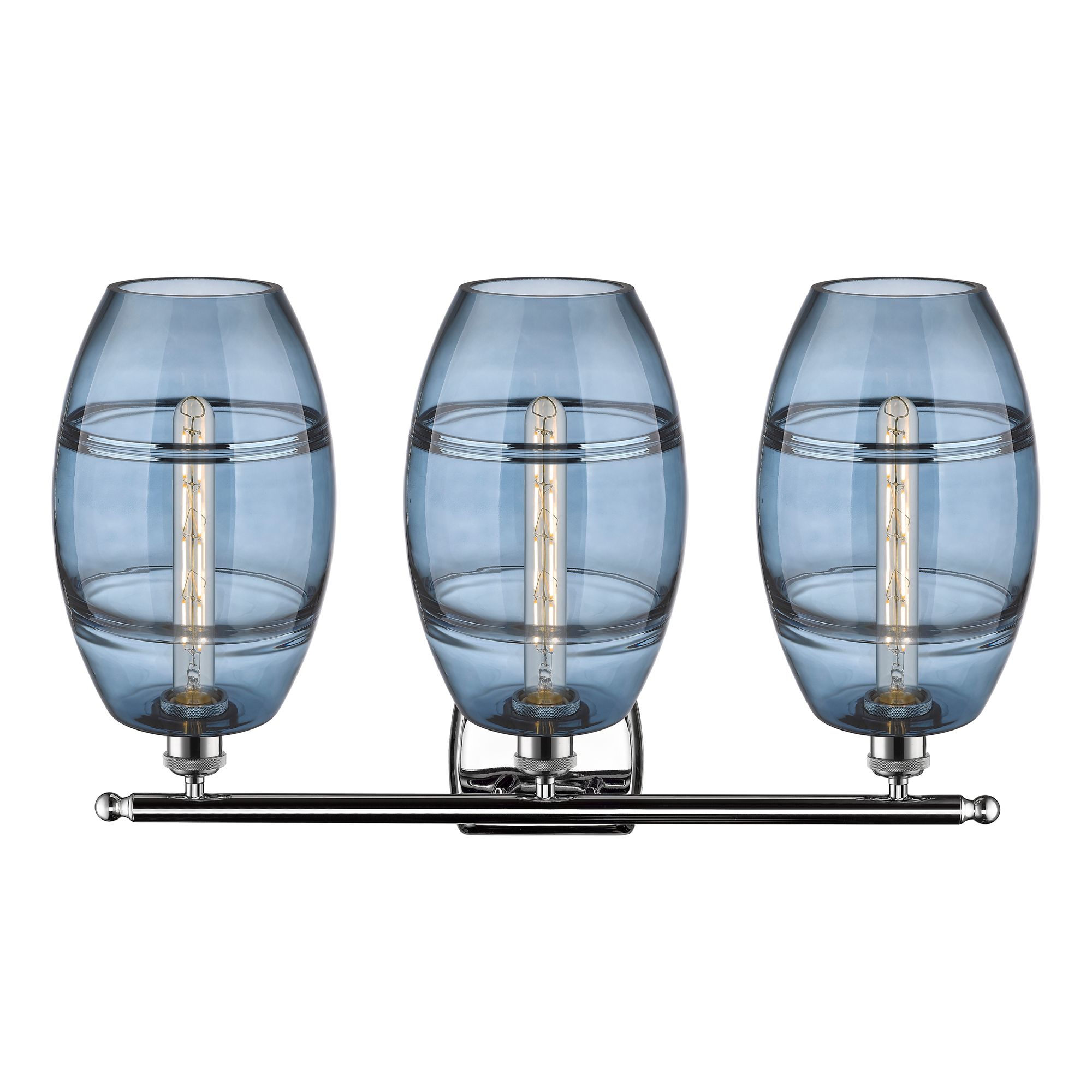 Image 2 Ballston Vaz 28"W 3 Light Chrome Bath Light w/ 8" Princess Blue S more views