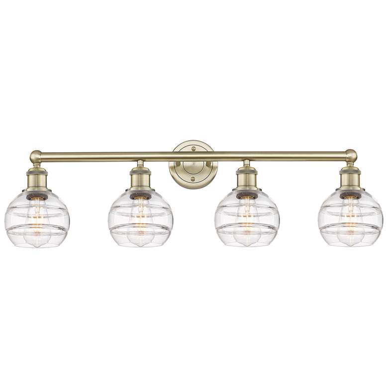 Image 1 Ballston Vaz 28"W 5-Light Black Brass Stem Chandelier w/ Smoke Shade