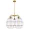 Ballston Vaz 28"W 5-Light Brushed Brass Stem Chandelier w/ Clear Shade