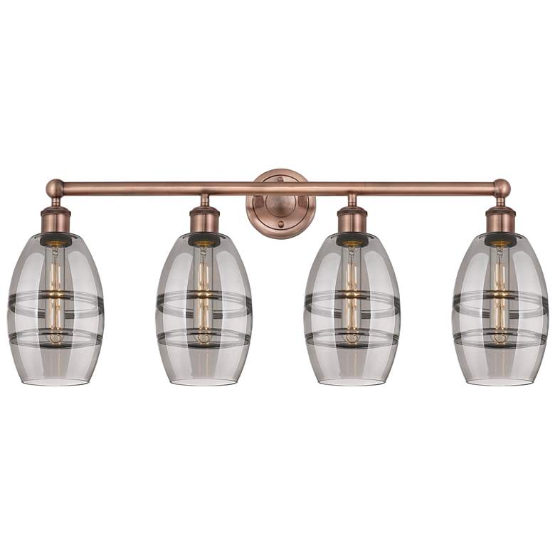 Image 1 Ballston Vaz 28"W 5-Light Oiled Bronze Stem Chandelier w/ Clear Shade