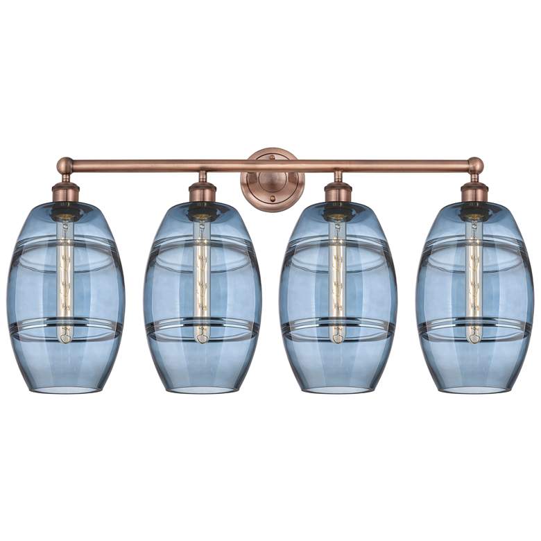 Image 1 Ballston Vaz 28"W 5-Light Oiled Bronze Stem Chandelier w/ Smoke Shade
