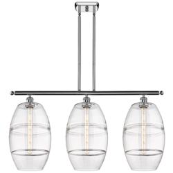 Ballston Vaz 36.5"W 3-Light Chrome Stem Island Light w/ Clear Shade
