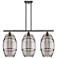 Ballston Vaz 36.5"W 3-Light Oiled Bronze Stem Island Light w/ Smoke Sh
