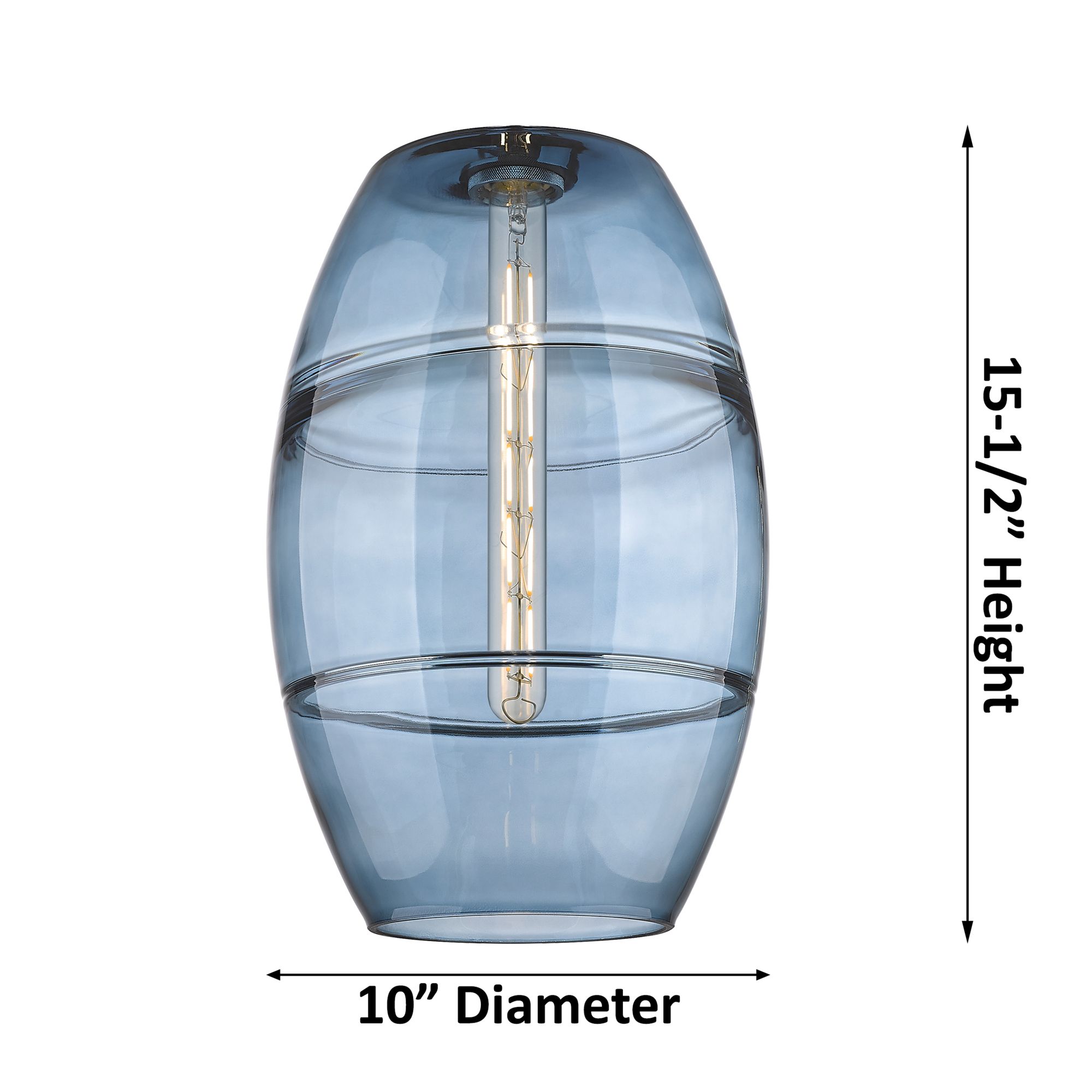 Image 4 Ballston Vaz 36.5"W 3-Light Satin Gold Stem Island Light w/ Blue Shade more views