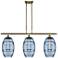 Ballston Vaz 36"W 3-Light Antique Brass Stem Island Light w/ 8" B