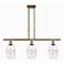 Ballston Vaz 36"W 3-Light Brushed Brass Stem Island Light w/ 6" C