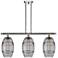 Ballston Vaz 36"W 3-Light Chrome Stem Island Light w/ 8" Smoke Sh