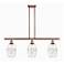 Ballston Vaz 36"W 3-Light Copper Stem Island Light w/ 6" Clear Sh