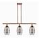 Ballston Vaz 36"W 3-Light Copper Stem Island Light w/ 6" Smoke Sh