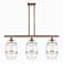 Ballston Vaz 36"W 3-Light Copper Stem Island Light w/ 8" Clear Sh