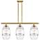Ballston Vaz 36"W 3-Light Gold Stem Island Light w/ 8" Clear Shad