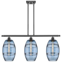 Ballston Vaz 36"W 3-Light Oiled Bronze Stem Island Light w/ 8" Bl