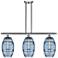 Ballston Vaz 36"W 3-Light Satin Nickel Stem Island Light w/ 8" Bl