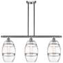Ballston Vaz 36"W 3-Light Satin Nickel Stem Island Light w/ 8" Cl