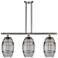 Ballston Vaz 36"W 3-Light Satin Nickel Stem Island Light w/ 8" Sm