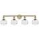 Ballston Vaz 4-Light Brass Vanity Light w/ Clear Shade