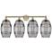 Ballston Vaz 4-Light Brushed Brass Vanity Light w/ Smoke Shade