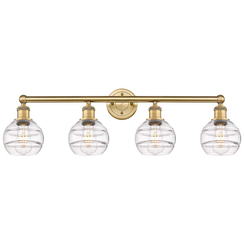 Image 1 Ballston Vaz 4-Light Satin Gold Vanity Light w/ Clear Shade