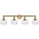 Ballston Vaz 4-Light Satin Gold Vanity Light w/ Clear Shade