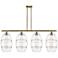 Ballston Vaz 48.25"W 4-Light Antique Brass Stem Island Light w/ Clear