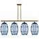 Ballston Vaz 48.25"W 4-Light Brushed Brass Stem Island Light w/ Blue S