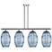 Ballston Vaz 48.25"W 4-Light Chrome Stem Island Light w/ Blue Shade