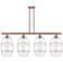 Ballston Vaz 48.25"W 4-Light Copper Stem Island Light w/ Clear Shade