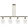 Ballston Vaz 48"W 4-Light Antique Brass Stem Island Light w/ 6" C