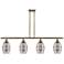 Ballston Vaz 48"W 4-Light Antique Brass Stem Island Light w/ 6" S