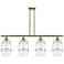 Ballston Vaz 48"W 4-Light Antique Brass Stem Island Light w/ 8" C