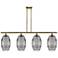 Ballston Vaz 48"W 4-Light Antique Brass Stem Island Light w/ 8" S