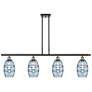 Ballston Vaz 48"W 4-Light Black Brass Stem Island Light w/ 6" Blu