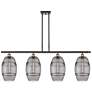 Ballston Vaz 48"W 4-Light Black Brass Stem Island Light w/ 8" Smo